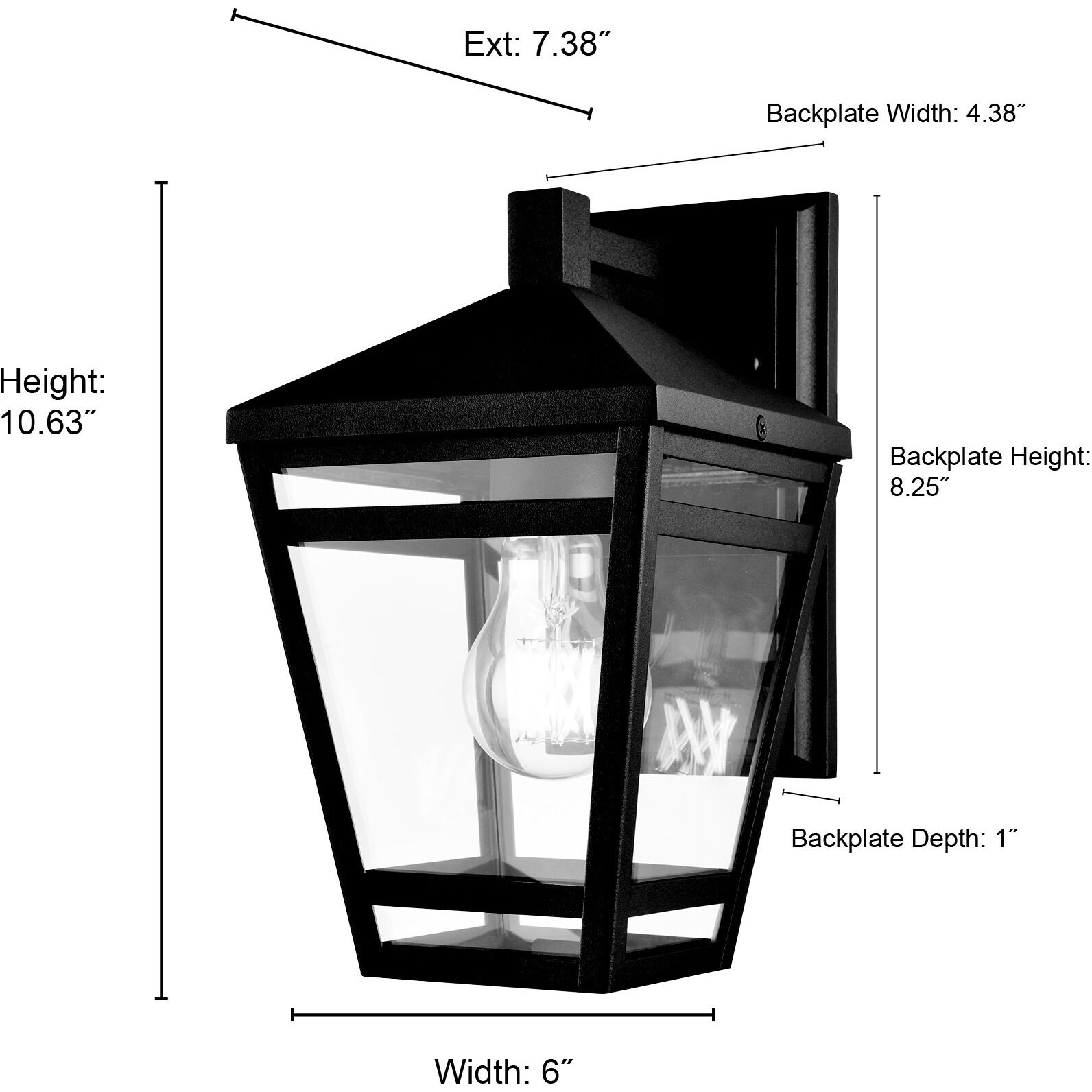 Seager 1 Light 10.75 inch Textured Black Outdoor Wall Sconce
